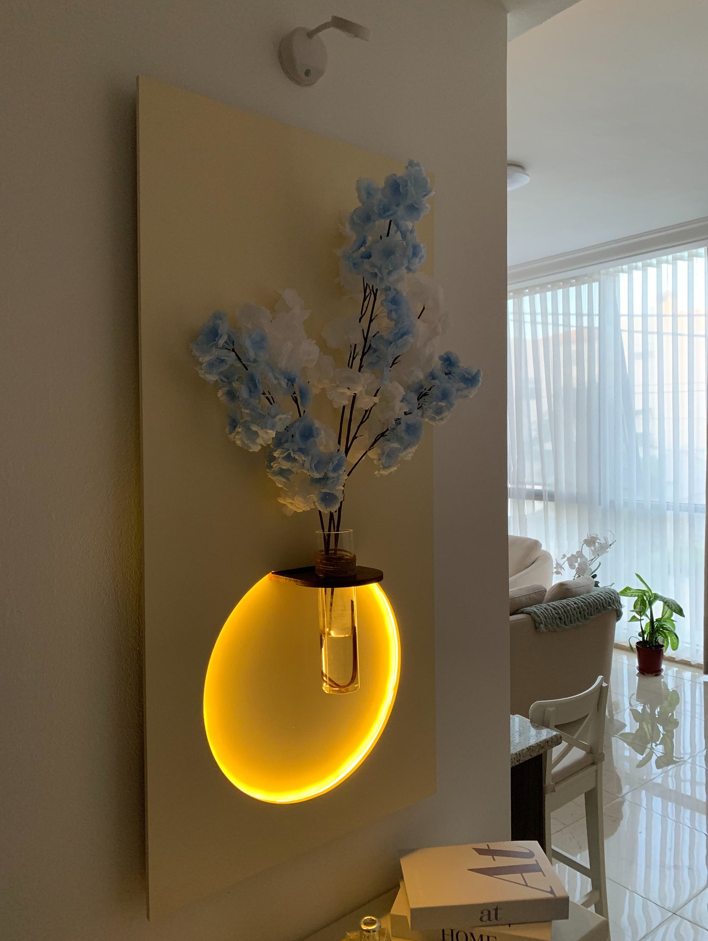 Wall Lamp with Glass Vase