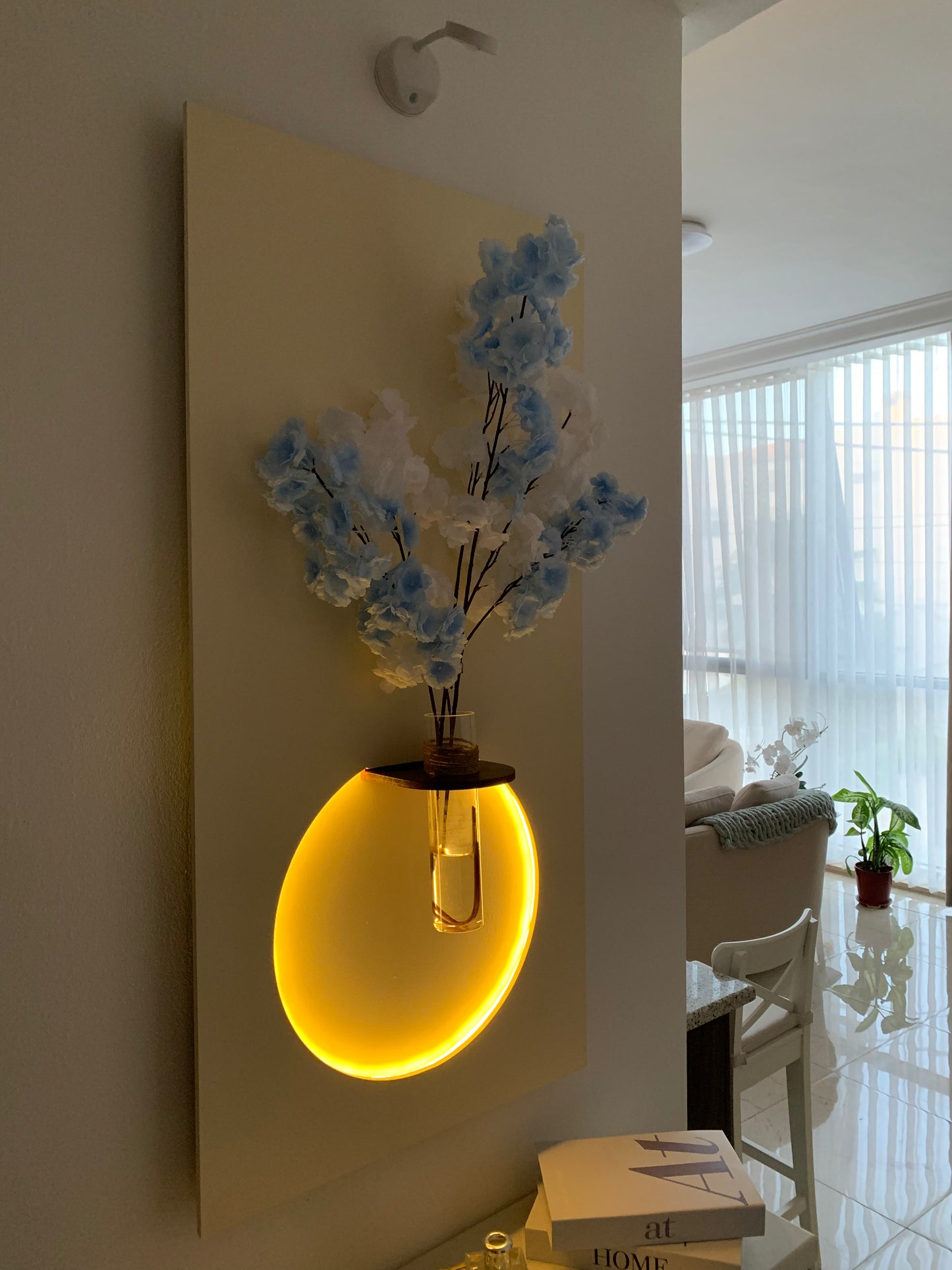 Wall Lamp with Glass Vase
