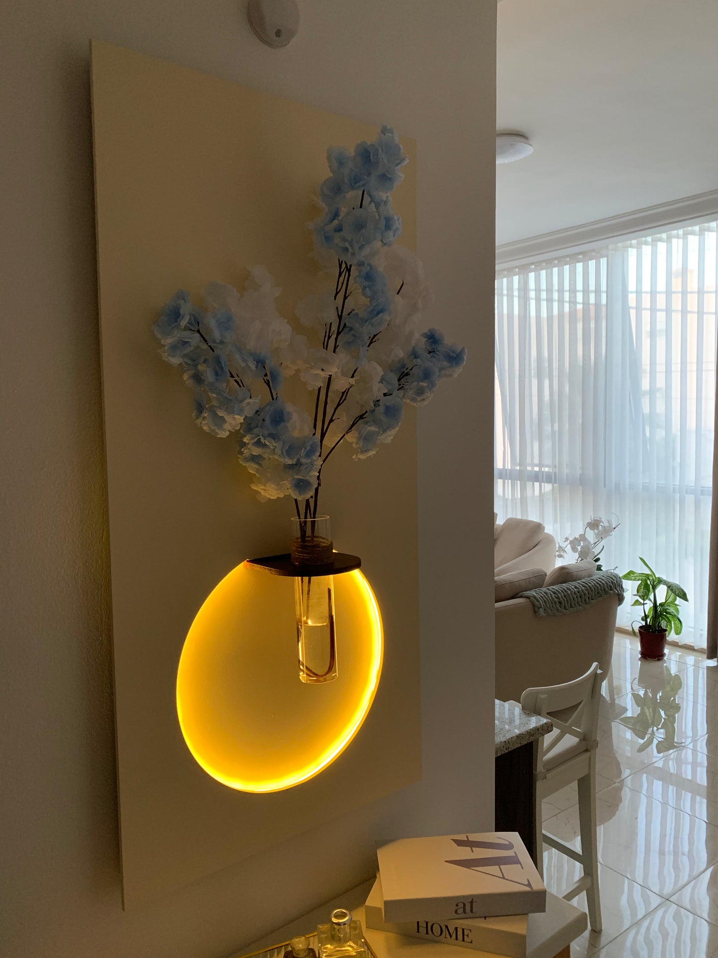 Wall Lamp with Glass Vase