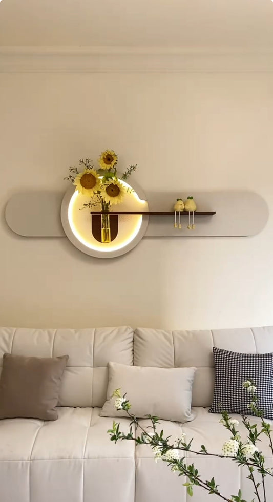 Serenity Wall Lamp with Shelf & Glass Vase